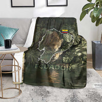 Ecuador Blanket with Jaguar Rainforest Map Design - Wonder Print Shop