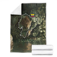 Ecuador Blanket with Jaguar Rainforest Map Design - Wonder Print Shop