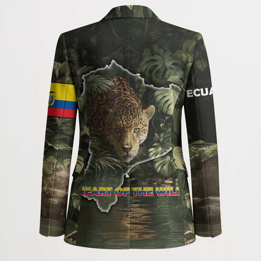 Ecuador Blazer with Jaguar Rainforest Map Design - Wonder Print Shop