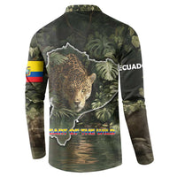 Ecuador Button Sweatshirt with Jaguar Rainforest Map Design - Wonder Print Shop