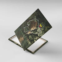 Ecuador Canvas Wall Art with Jaguar Rainforest Map Design - Wonder Print Shop
