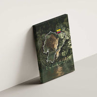 Ecuador Canvas Wall Art with Jaguar Rainforest Map Design - Wonder Print Shop