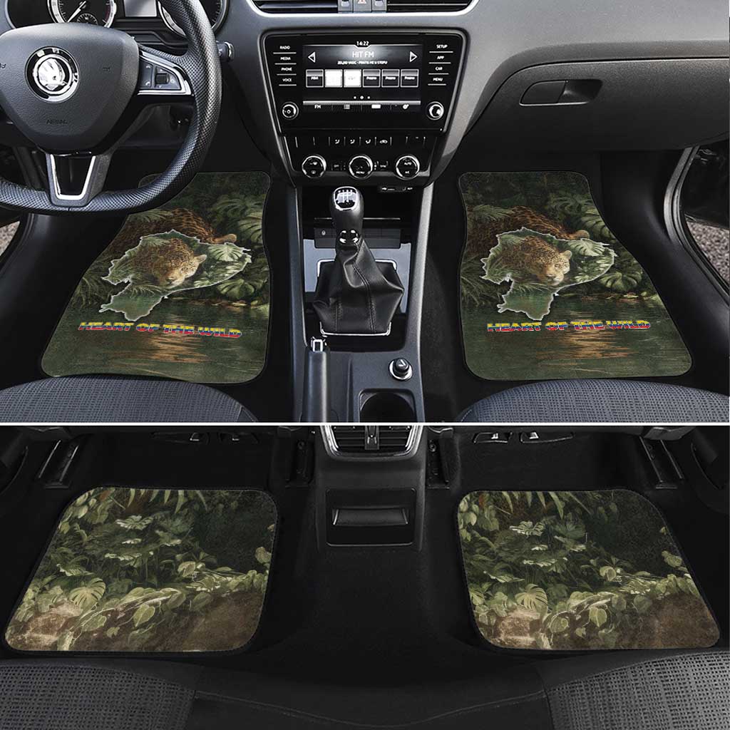 Ecuador Car Mats with Jaguar Rainforest Map Design - Wonder Print Shop