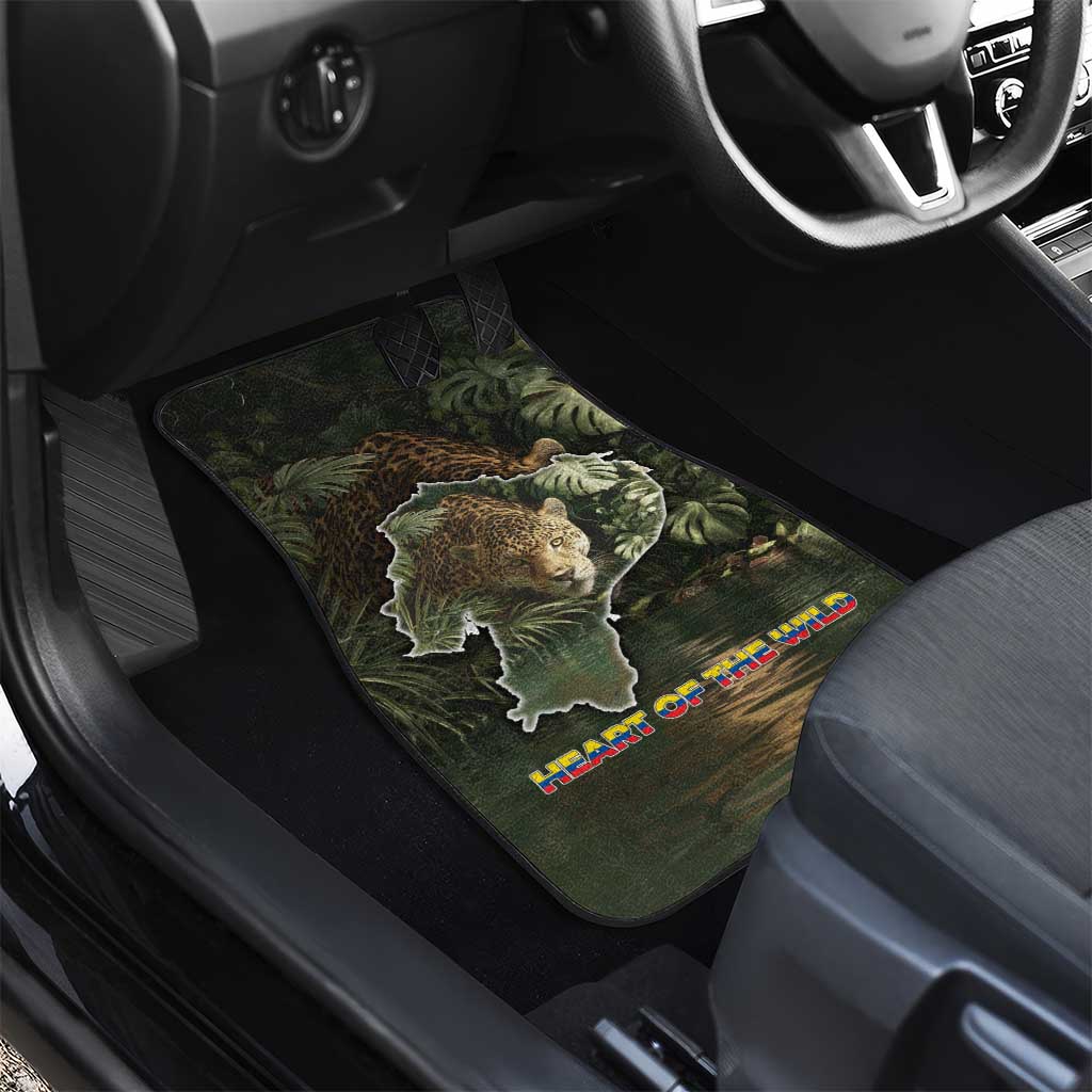 Ecuador Car Mats with Jaguar Rainforest Map Design - Wonder Print Shop