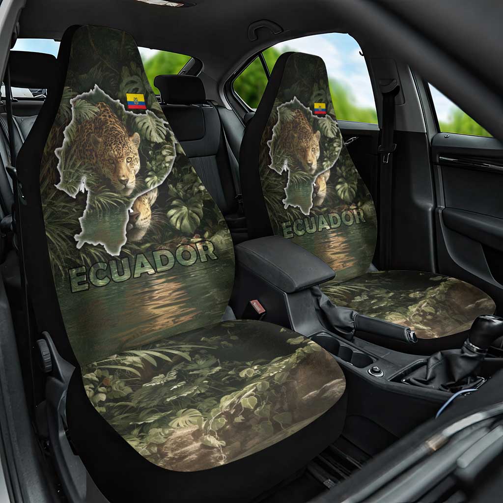 Ecuador Car Seat Cover with Jaguar Rainforest Map Design - Wonder Print Shop