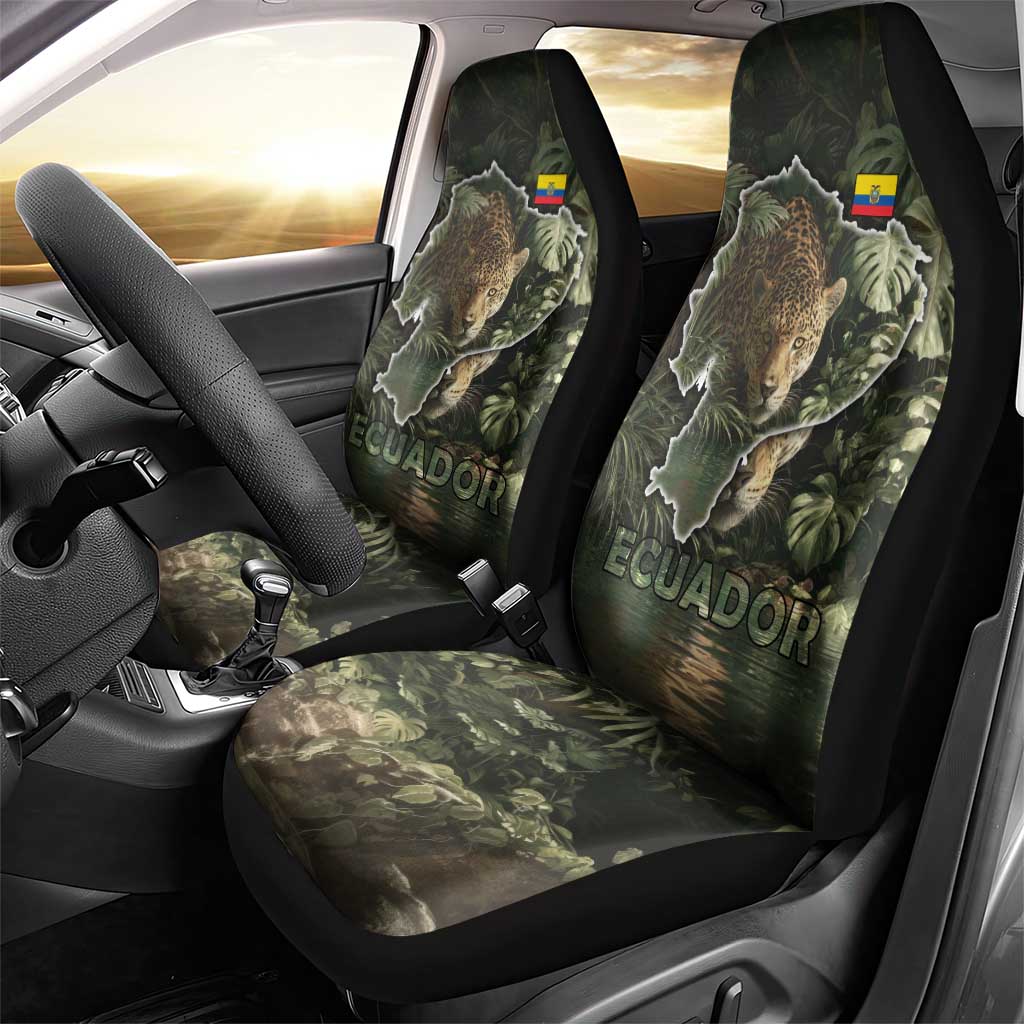 Ecuador Car Seat Cover with Jaguar Rainforest Map Design - Wonder Print Shop