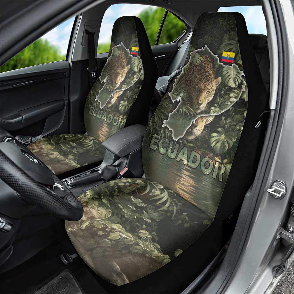 Ecuador Car Seat Cover with Jaguar Rainforest Map Design - Wonder Print Shop
