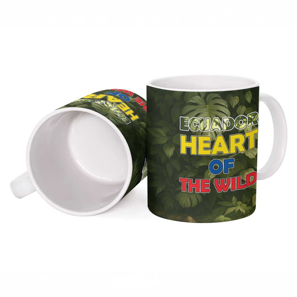 Ecuador Ceramic Mug with Jaguar Rainforest Map Design - Wonder Print Shop