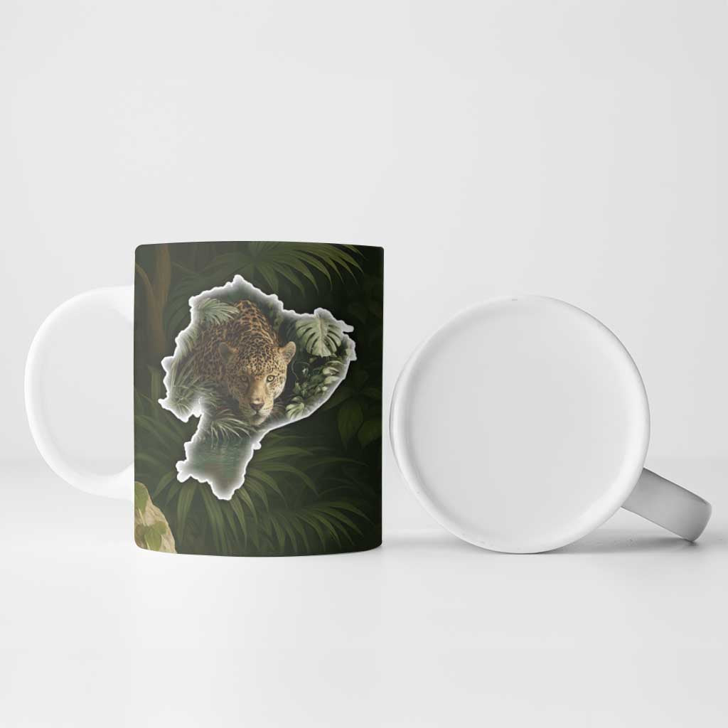 Ecuador Ceramic Mug with Jaguar Rainforest Map Design - Wonder Print Shop