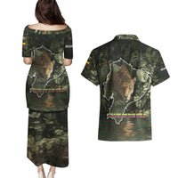 Ecuador Couples Matching Puletasi and Hawaiian Shirt with Jaguar Rainforest Map Design - Wonder Print Shop