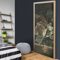 Ecuador Door Cover with Jaguar Rainforest Map Design - Wonder Print Shop