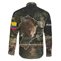 Ecuador Family Matching Long Sleeve Bodycon Dress and Hawaiian Shirt with Jaguar Rainforest Map Design - Wonder Print Shop