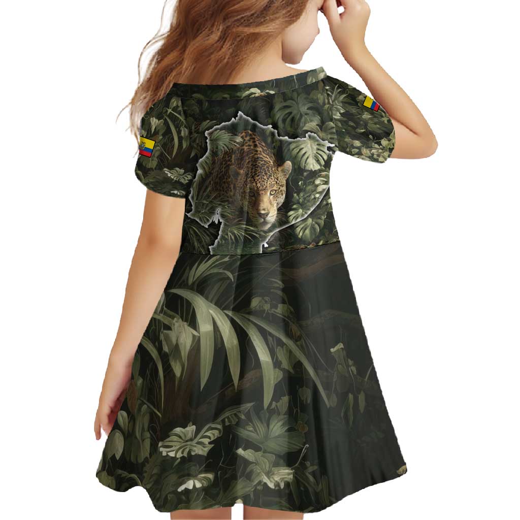Ecuador Family Matching Off Shoulder Maxi Dress and Hawaiian Shirt with Jaguar Rainforest Map Design - Wonder Print Shop