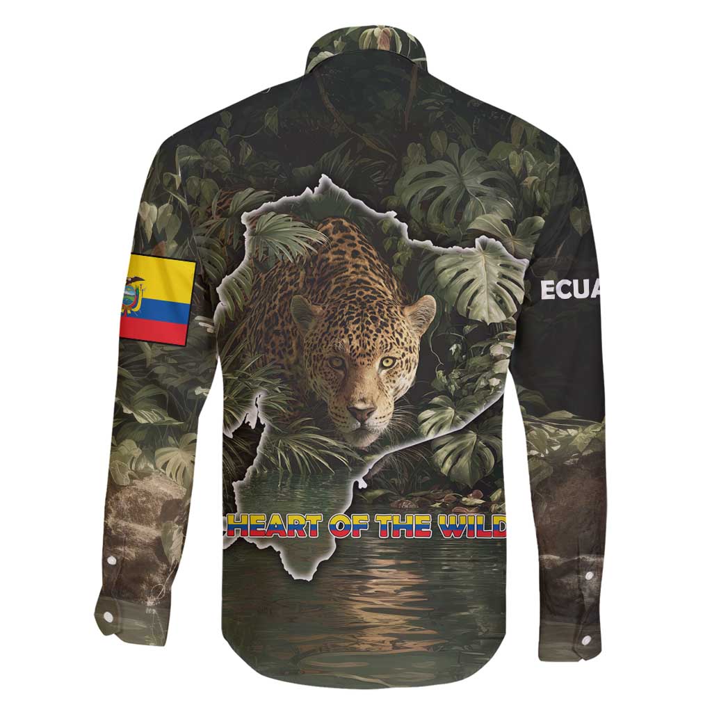 Ecuador Family Matching Off Shoulder Short Dress and Hawaiian Shirt with Jaguar Rainforest Map Design - Wonder Print Shop