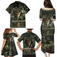 Ecuador Family Matching Puletasi and Hawaiian Shirt with Jaguar Rainforest Map Design - Wonder Print Shop