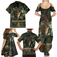 Ecuador Family Matching Summer Maxi Dress and Hawaiian Shirt with Jaguar Rainforest Map Design - Wonder Print Shop