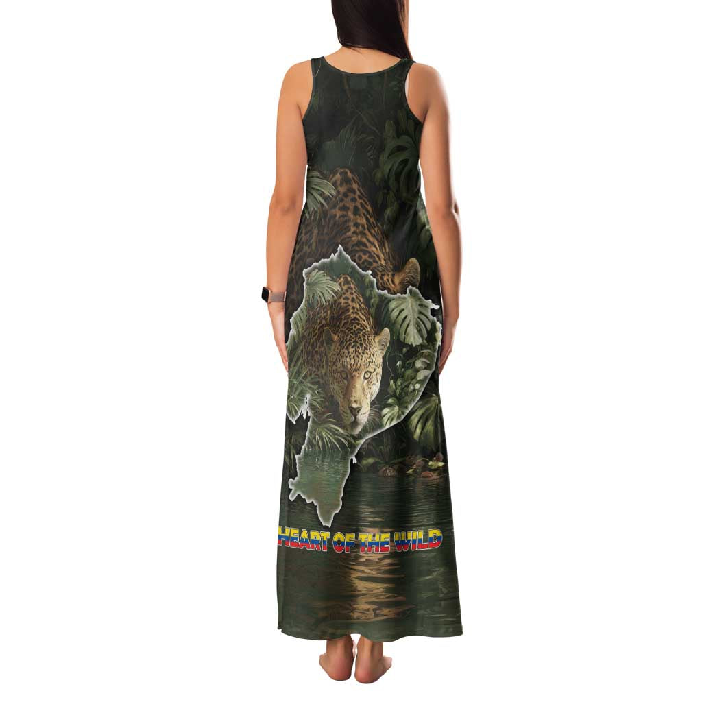 Ecuador Family Matching Tank Maxi Dress and Hawaiian Shirt with Jaguar Rainforest Map Design - Wonder Print Shop