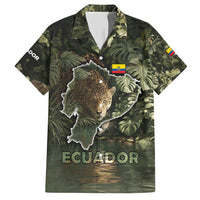 Ecuador Hawaiian Shirt with Jaguar Rainforest Map Design - Wonder Print Shop