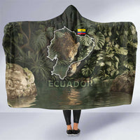 Ecuador Hooded Blanket with Jaguar Rainforest Map Design - Wonder Print Shop