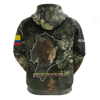 Ecuador Hoodie with Jaguar Rainforest Map Design - Wonder Print Shop