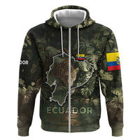 Ecuador Hoodie with Jaguar Rainforest Map Design - Wonder Print Shop