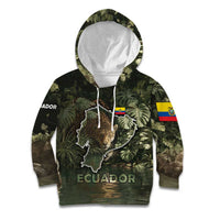 Ecuador Kid Hoodie with Jaguar Rainforest Map Design - Wonder Print Shop