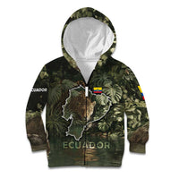 Ecuador Kid Hoodie with Jaguar Rainforest Map Design - Wonder Print Shop