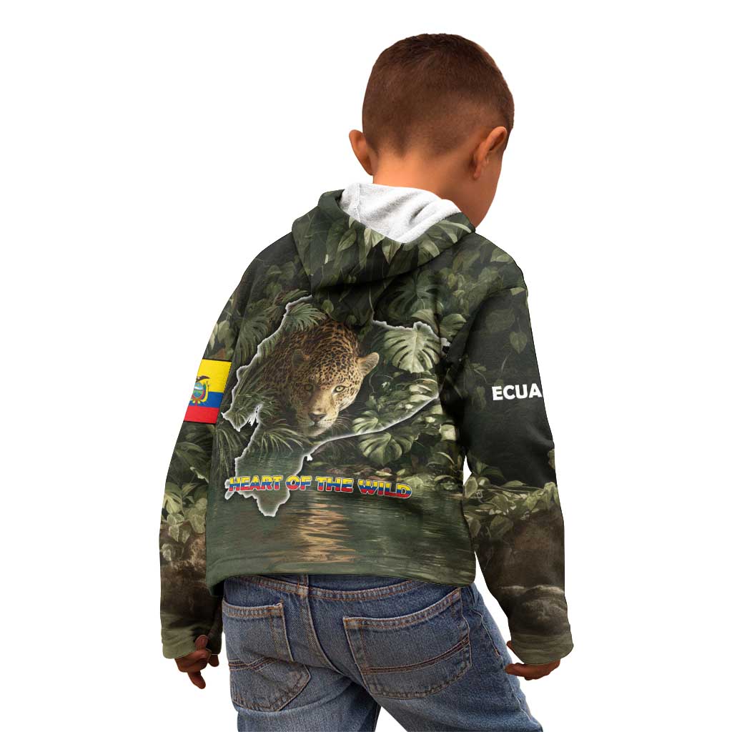 Ecuador Kid Hoodie with Jaguar Rainforest Map Design - Wonder Print Shop