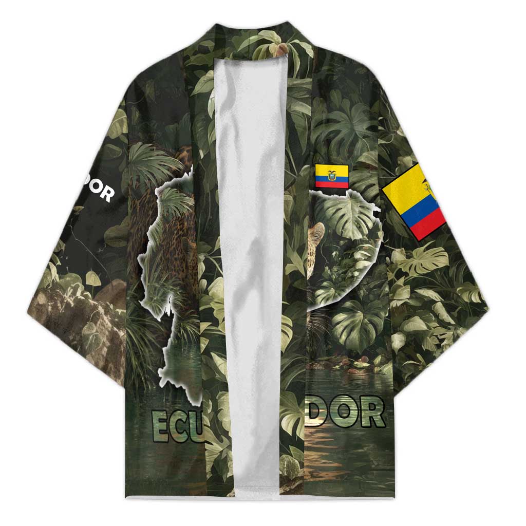 Ecuador Kimono with Jaguar Rainforest Map Design - Wonder Print Shop