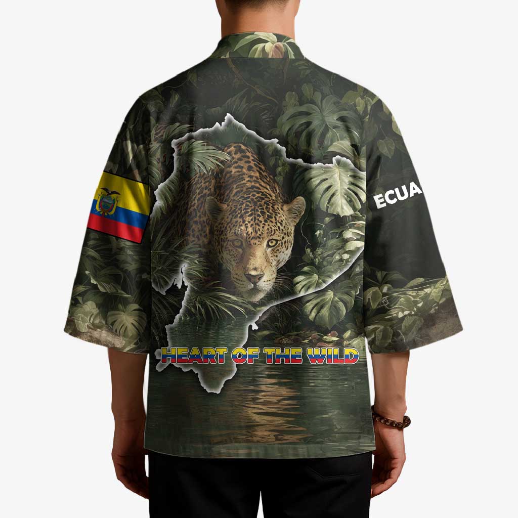 Ecuador Kimono with Jaguar Rainforest Map Design - Wonder Print Shop