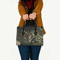 Ecuador Leather Bag with Jaguar Rainforest Map Design - Wonder Print Shop
