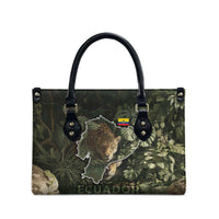 Ecuador Leather Bag with Jaguar Rainforest Map Design - Wonder Print Shop