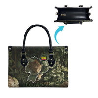 Ecuador Leather Bag with Jaguar Rainforest Map Design - Wonder Print Shop