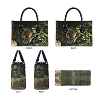Ecuador Leather Bag with Jaguar Rainforest Map Design - Wonder Print Shop