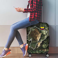 Ecuador Luggage Cover with Jaguar Rainforest Map Design - Wonder Print Shop