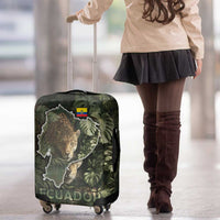 Ecuador Luggage Cover with Jaguar Rainforest Map Design - Wonder Print Shop