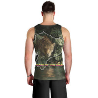 Ecuador Men Tank Top with Jaguar Rainforest Map Design - Wonder Print Shop