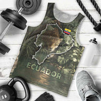 Ecuador Men Tank Top with Jaguar Rainforest Map Design - Wonder Print Shop