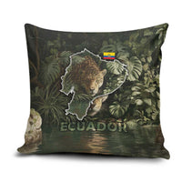 Ecuador Pillow Cover with Jaguar Rainforest Map Design - Wonder Print Shop