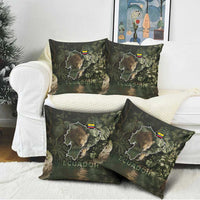 Ecuador Pillow Cover with Jaguar Rainforest Map Design - Wonder Print Shop