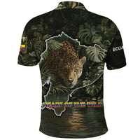 Ecuador Polo Shirt with Jaguar Rainforest Map Design - Wonder Print Shop