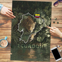 Ecuador Puzzle with Jaguar Rainforest Map Design - Wonder Print Shop
