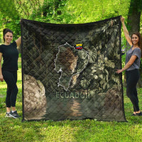Ecuador Quilt with Jaguar Rainforest Map Design - Wonder Print Shop