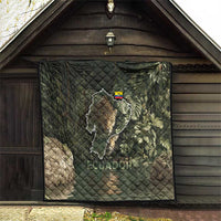 Ecuador Quilt with Jaguar Rainforest Map Design - Wonder Print Shop