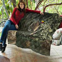 Ecuador Quilt with Jaguar Rainforest Map Design - Wonder Print Shop