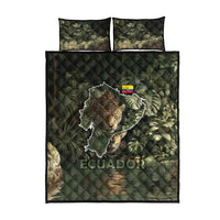 Ecuador Quilt Bed Set with Jaguar Rainforest Map Design - Wonder Print Shop