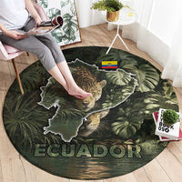 Ecuador Round Carpet with Jaguar Rainforest Map Design - Wonder Print Shop