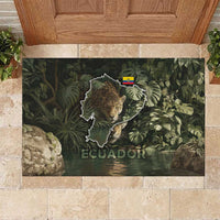 Ecuador Rubber Doormat with Jaguar Rainforest Map Design - Wonder Print Shop