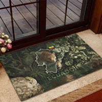 Ecuador Rubber Doormat with Jaguar Rainforest Map Design - Wonder Print Shop