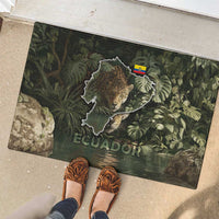 Ecuador Rubber Doormat with Jaguar Rainforest Map Design - Wonder Print Shop